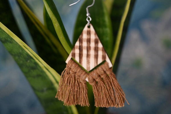 Boucle d'oreille macramé