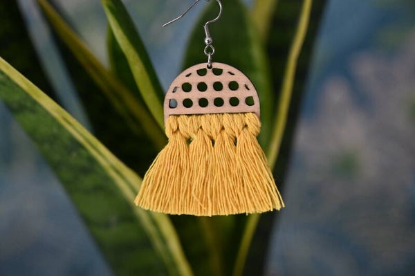 Boucle d'oreille macramé