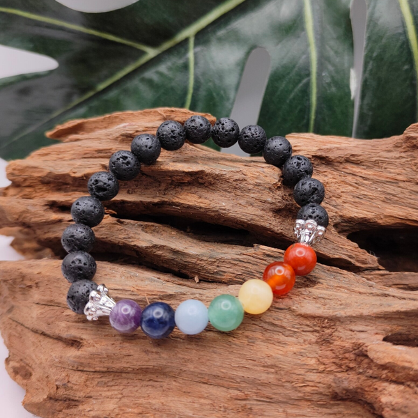 Armband 7 Chakra's Lavasteen 1