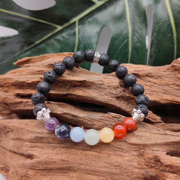Armband 7 Chakra's Lavasteen 2