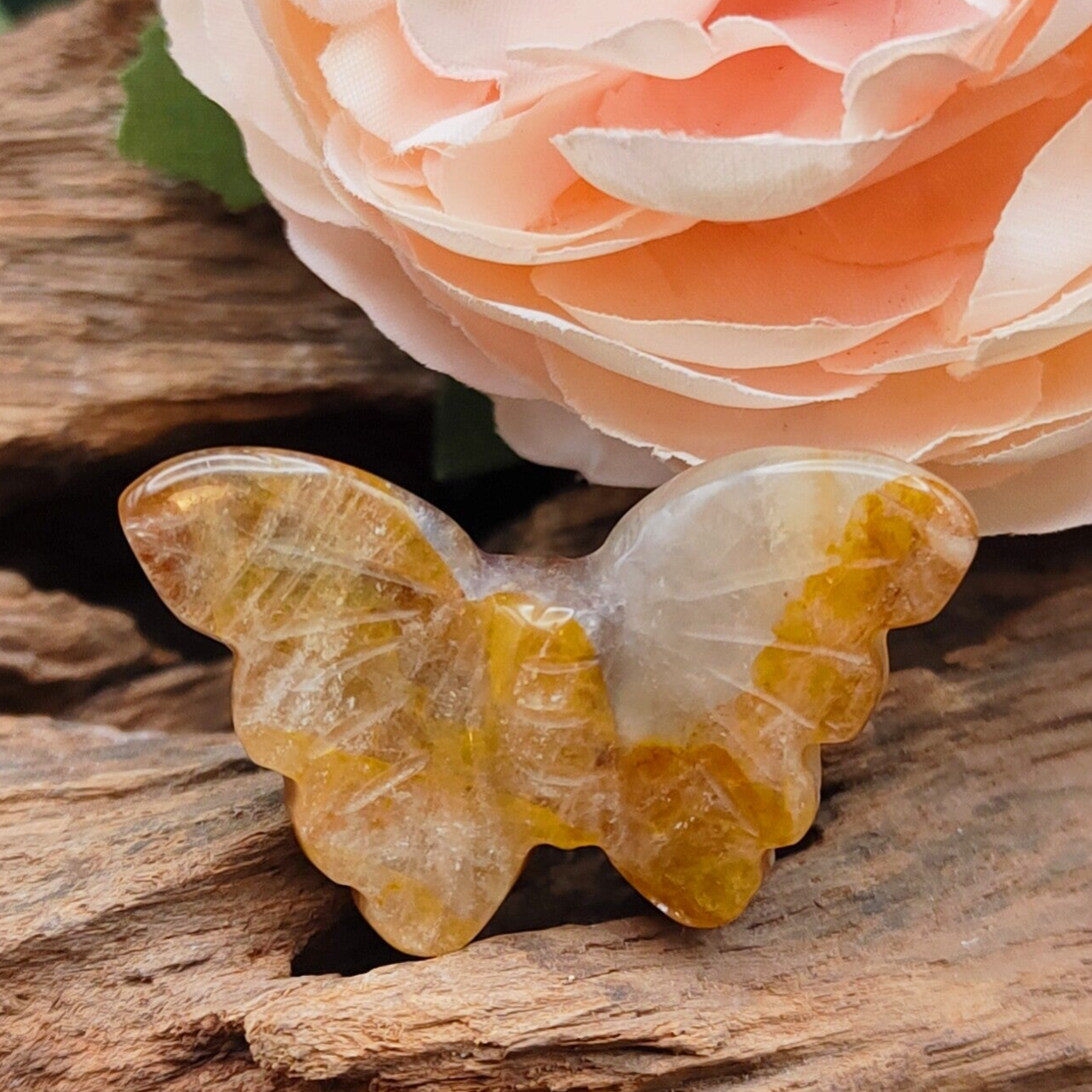 Golden Healer (Limonietkwarts) vlinder mini