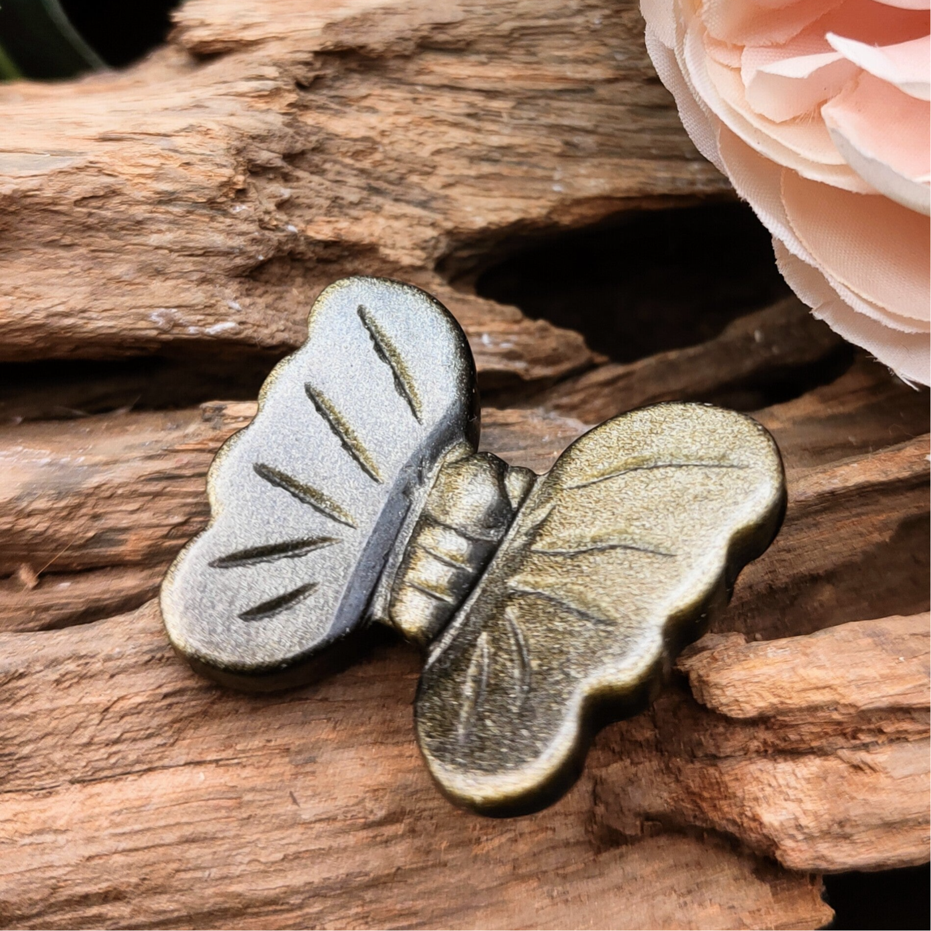 Goud Obsidiaan vlinder mini