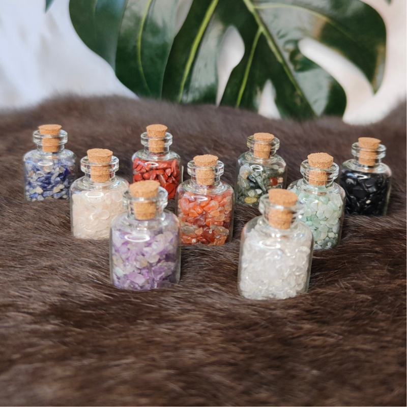 Mini potjes met edelsteentjes