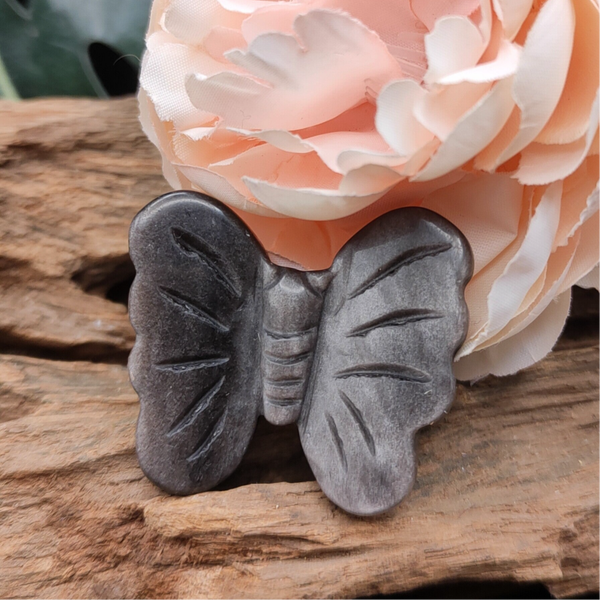 Zilver Obsidiaan vlinder mini