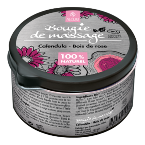 Bougie de massage Calendula / Bois de rose