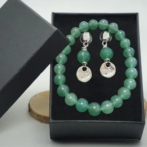 Parure «Quiétude» Aventurine Verte