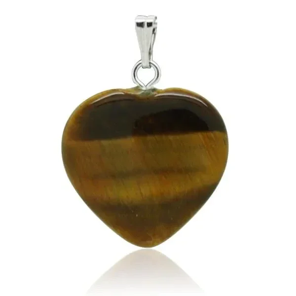Pendentif Coeur Oeil de Tigre