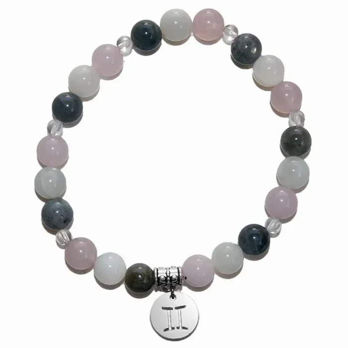 Bracelet Litho'Zodiac Gémeaux - perles de 8 mm