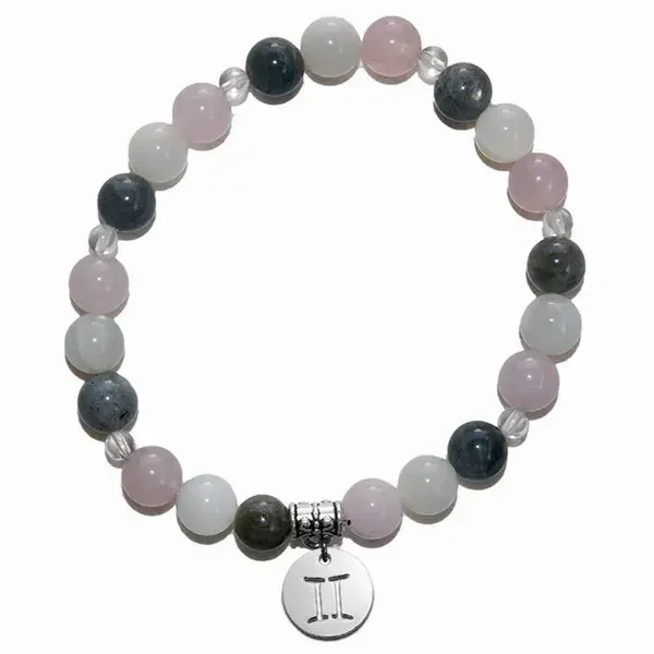 Bracelet Litho'Zodiac Gémeaux - perles de 8 mm