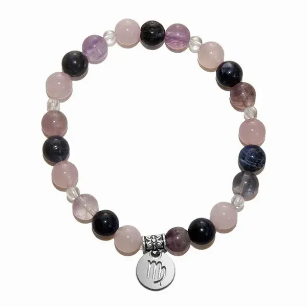 Bracelet Litho'Zodiac Vierge - perles de 8 mm