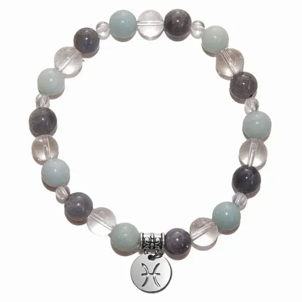 Bracelet Litho'Zodiac Poissons - perles de 8 mm