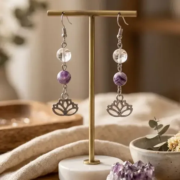 Boucles d’Oreilles Lotus – Élévation & Pureté