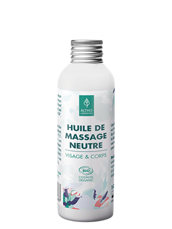 Huile de massage neutre bio - visage et corps - 100 mL
