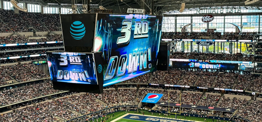 Scoreboard at a football game