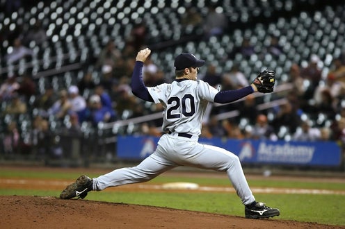 Pitcher throwing to the plate