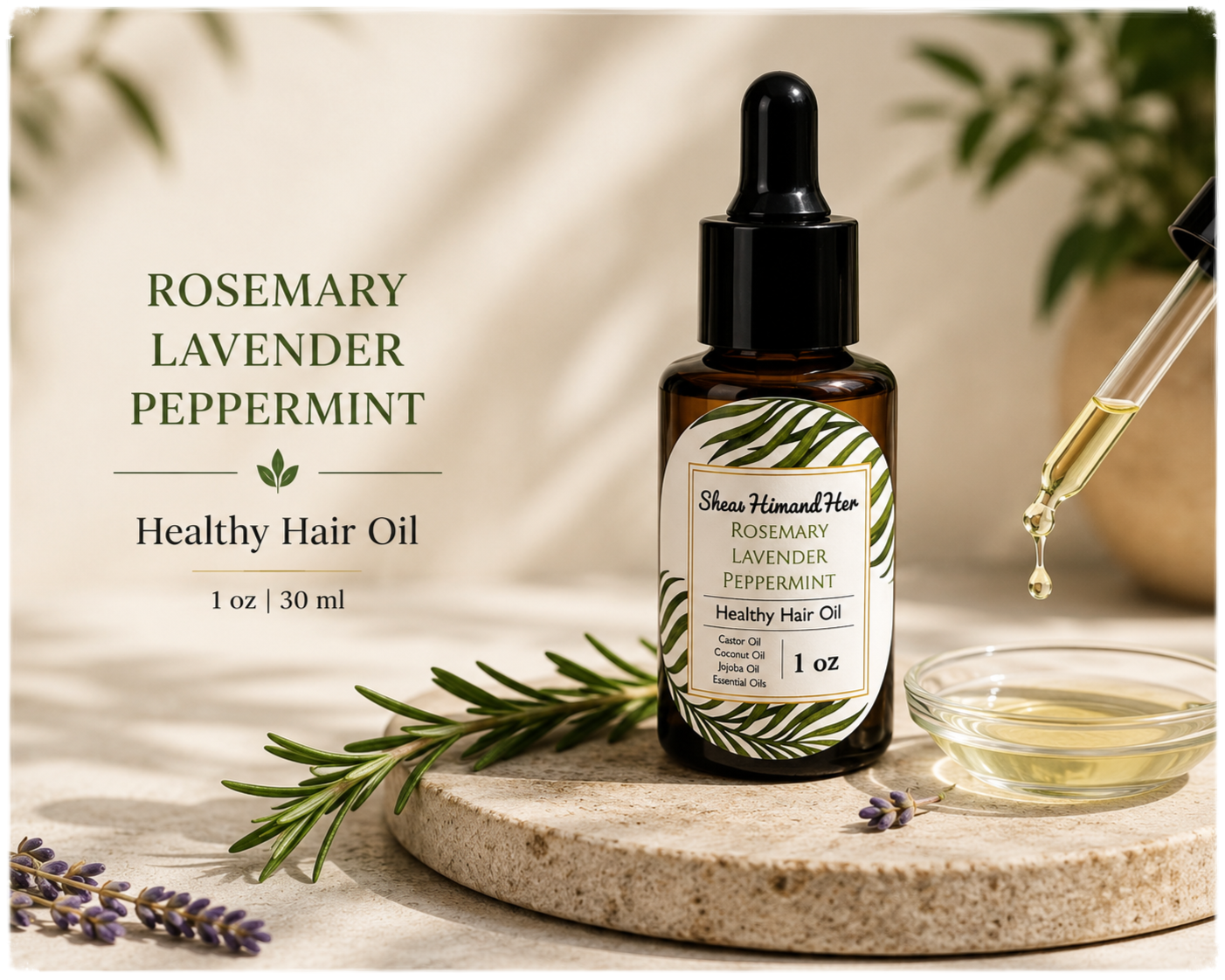 Rosemary Lavender and Peppermint Healthy Hair Oil 1oz