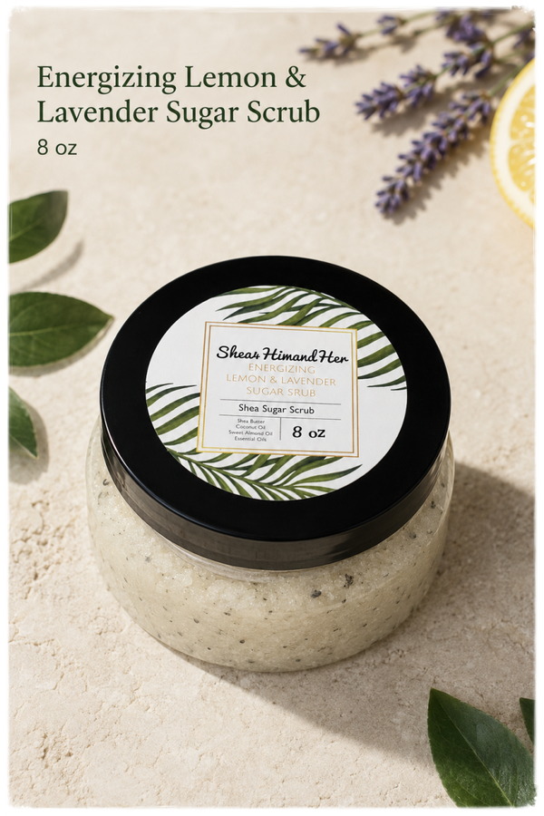Shea Lemon and Lavender Energizing Sugar Scrub 8oz