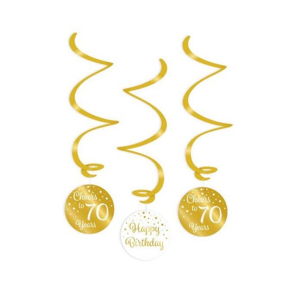 Decoratie Swirl Goud/Wit 70