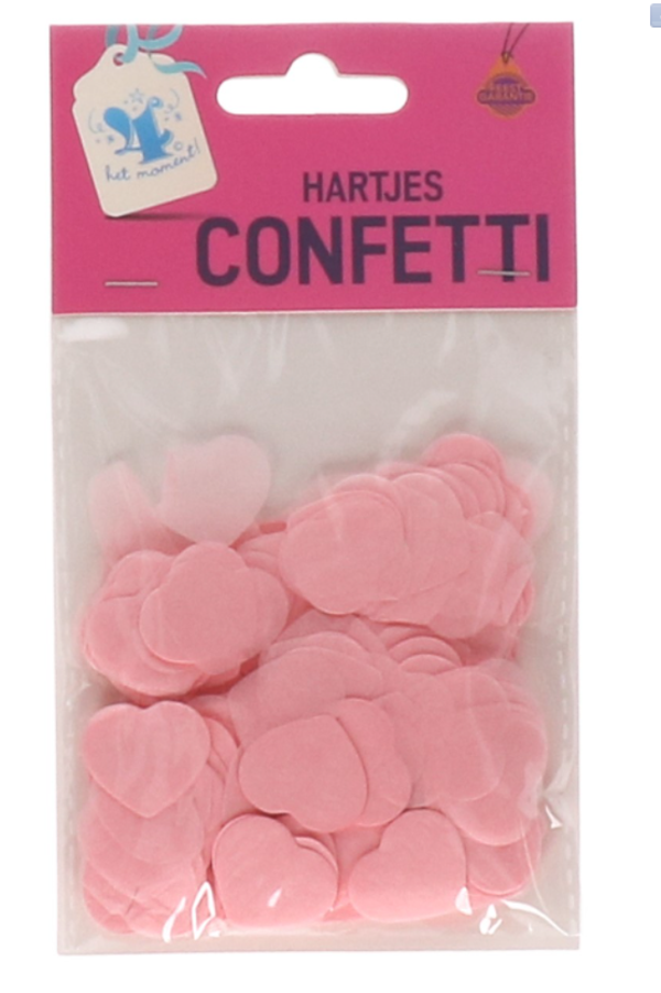 Hartjesconfetti roze