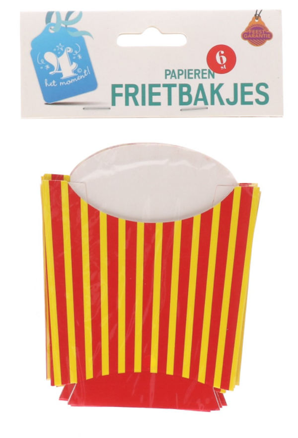 Frietbakjes rood/geel