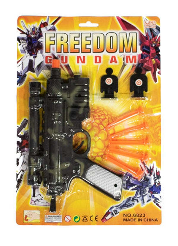 Mini gun met plakpijltjes