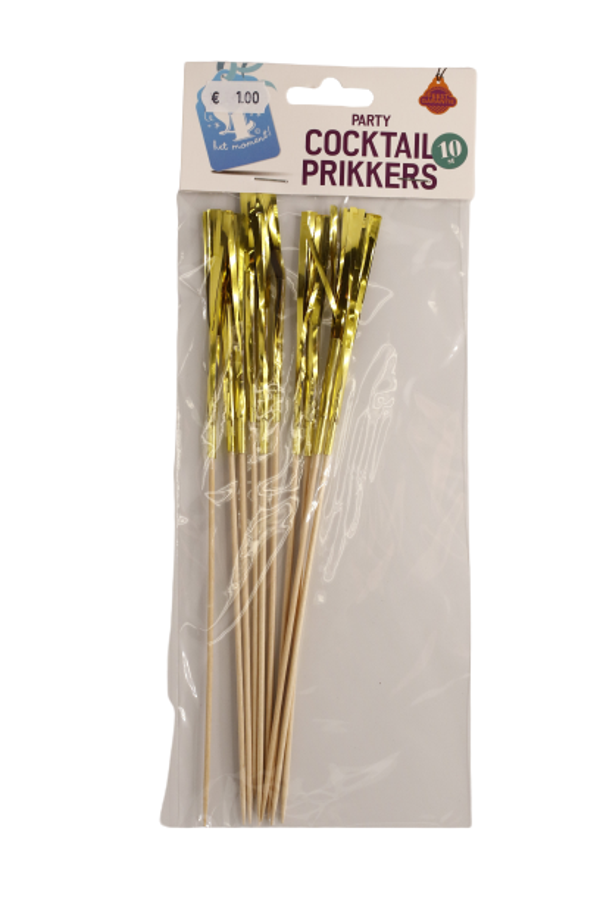 Cocktailprikker lang goud