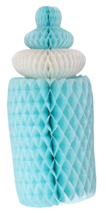 Pompom babyfles blauw