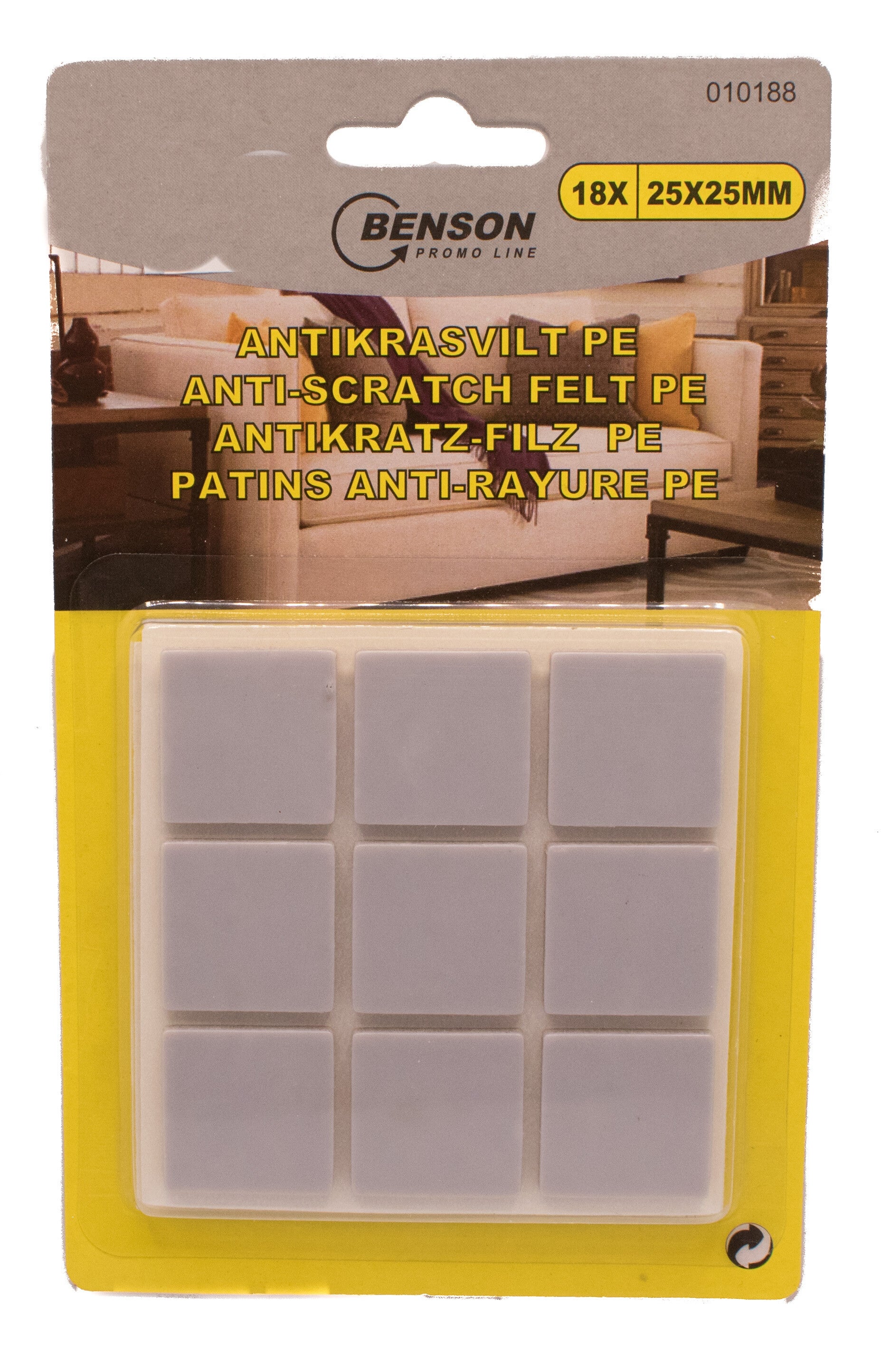 Antikrasglijder PE vierkant