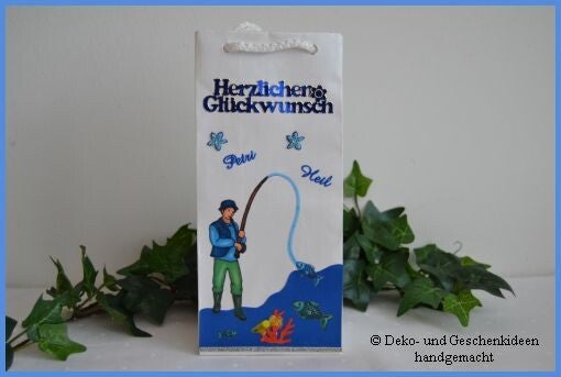 Flaschengeschenktasche "Angler"   cs1015