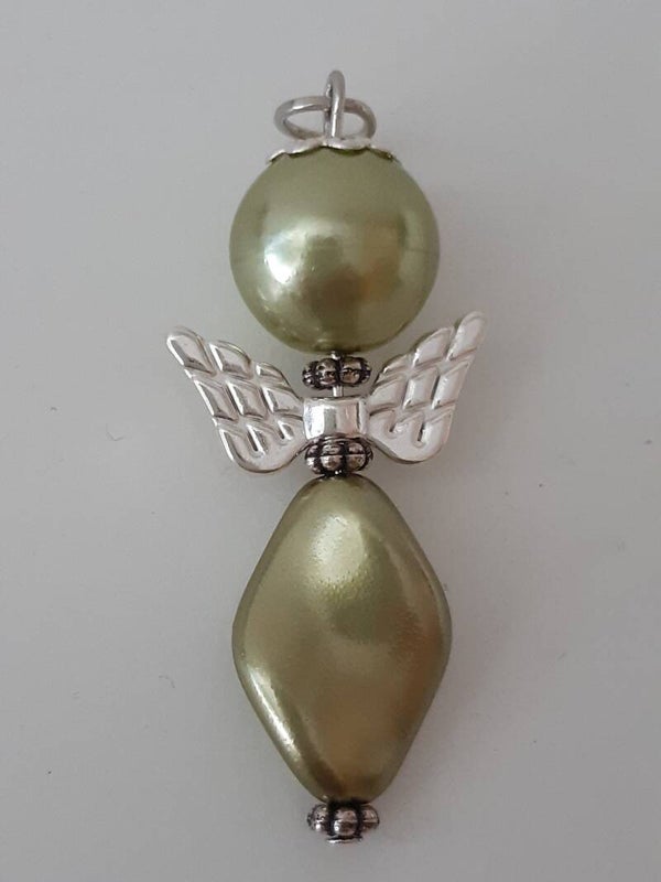 Perlenengel "grün"   PE040