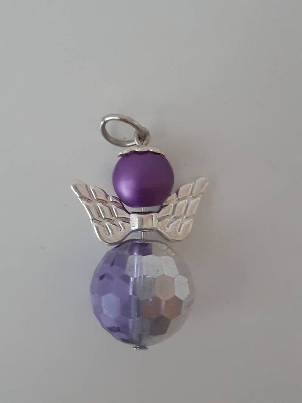 Perlenengel "violett"   PE082