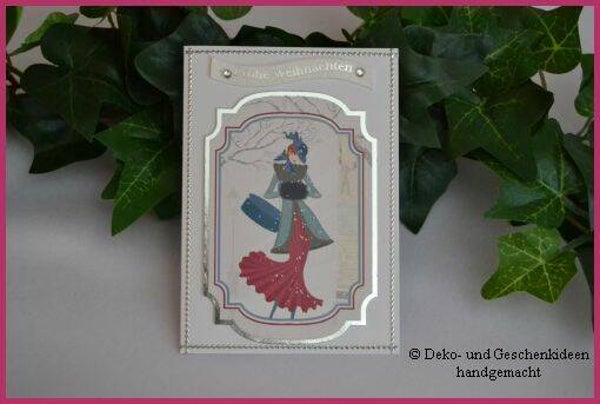 Weihnachtskarte "Dame edel"   cs1014