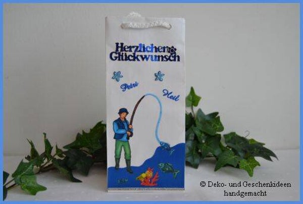 Flaschengeschenktasche "Angler"   cs1015