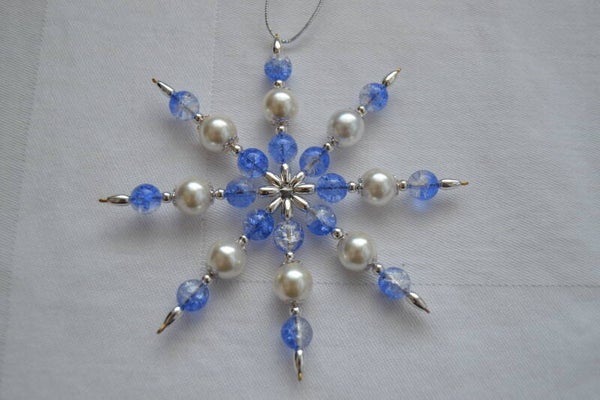 Perlenstern "blau / weiß / silber"   cs1022