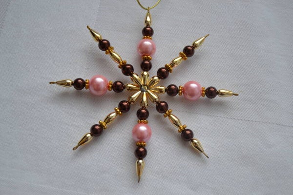 Perlenstern "rosa / braun / gold"   cs1024