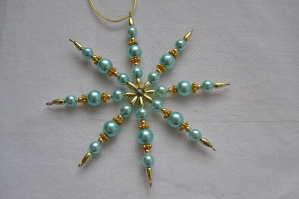 Perlenstern "türkis / gold"   cs1080