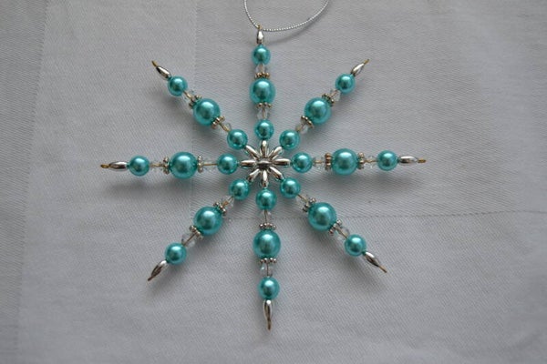 Perlenstern "türkis / transparent / silber"   cs1102