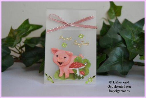 Geschenktascherl mini "Neujahrsschweinderl"   cs1119