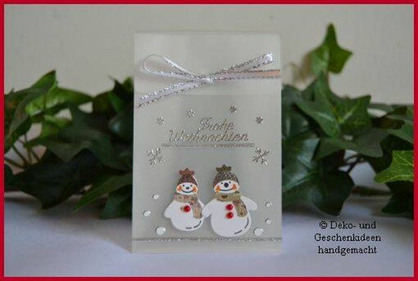 Geschenktascherl mini "Schneemänner"   cs1192