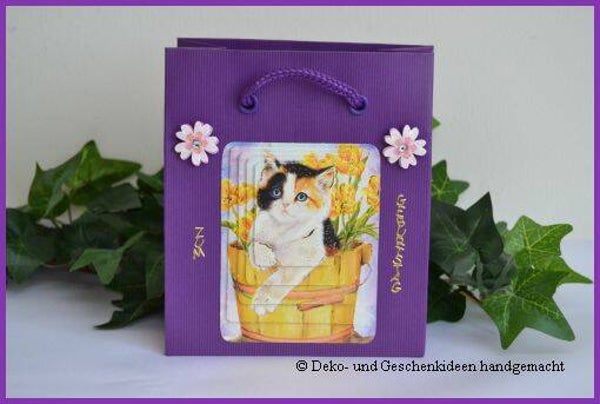 Geschenktasche "Katze im Holztrog"   cs129