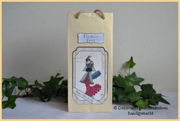 Flaschengeschenktasche "Dame edel"   cs1431