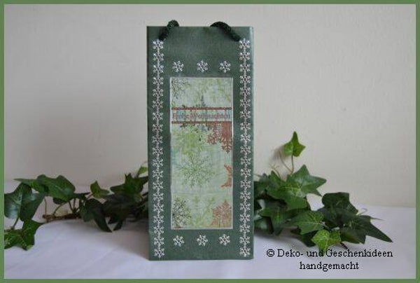 Flaschengeschenktasche "grün"   cs1432