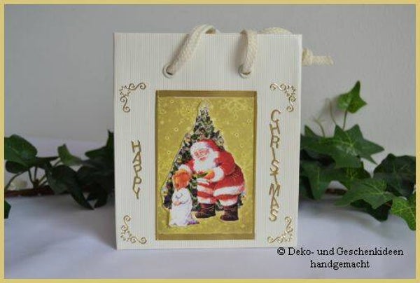 Geschenktasche "Weihnachtsmann mit Kind"   cs1442