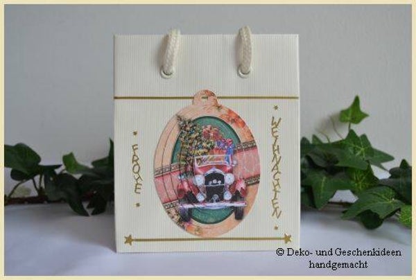 Gechenktasche "Auto in Weihnachtskugel"   cs1463