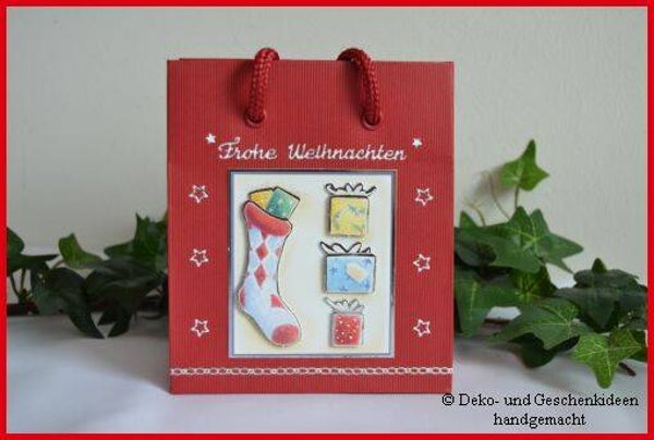 Gechenktasche "Weihnachtssocke mit Geschenken"   cs1465