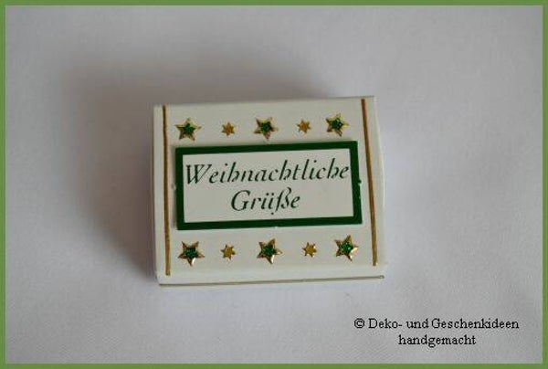 Geschenkschachterl mini "Weihnachtliche Grüße" grün   cs1513