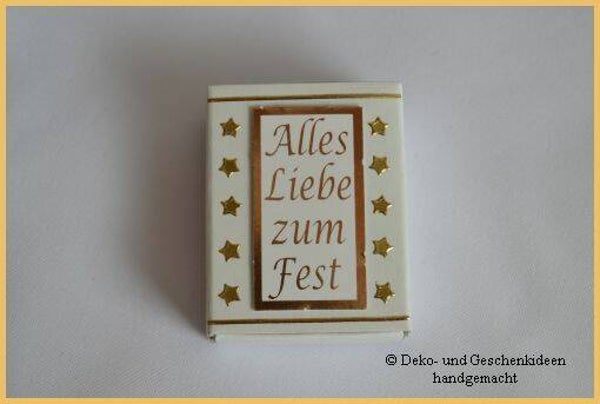 Geschenkschachterl mini "Alles Liebe zum Fest" gold   cs1516