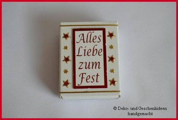 Geschenkschachterl mini "Alles Liebe zum Fest" rot gold   cs1517