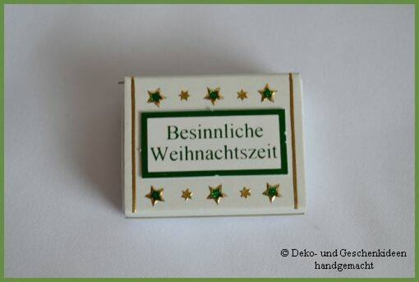 Geschenkschachterl mini "Besinnliche Weihnachtszeit" grün gold   cs1524