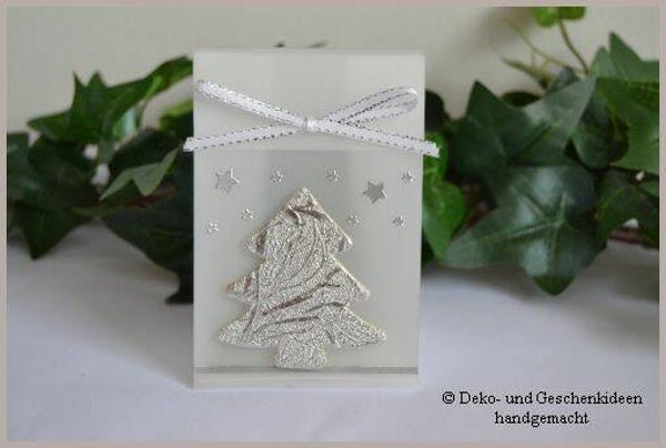 Geschenktascherl mini "Weihnachtsbaum silber"   cs1528